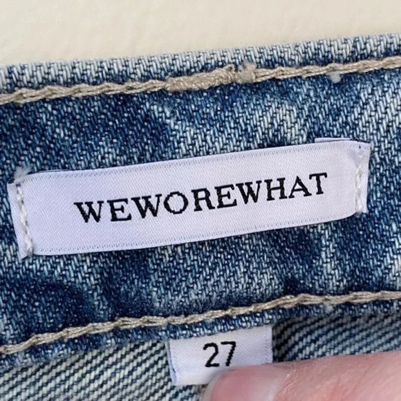 NEW, WEWOREWHAT, The Danielle Crystal High Rise Straight Jeans - Picture 7 of 8